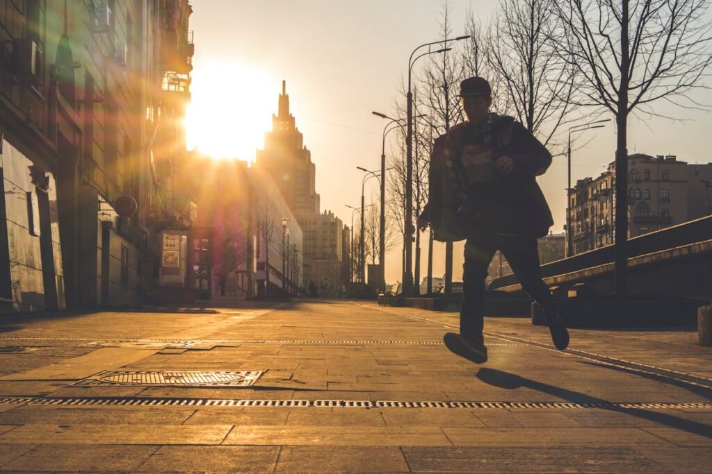 Morning runnning in the streets